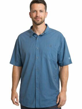 KÜHL‎ Bandit Short Sleeve Button Front Shirt Men’s XXL 2X Outdoor Blue